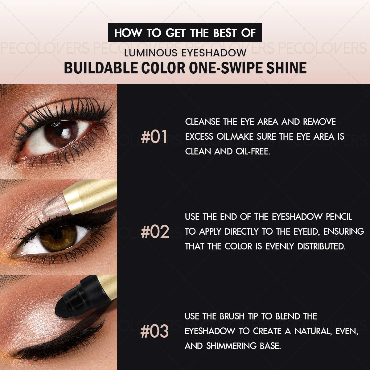 1 Pc Shiny Double-head Eyeshadow Pen, Shimmer Eyeshadow Stick, Eye-catching Eye Makeup, High Pigment Rendering, Concert Makeup