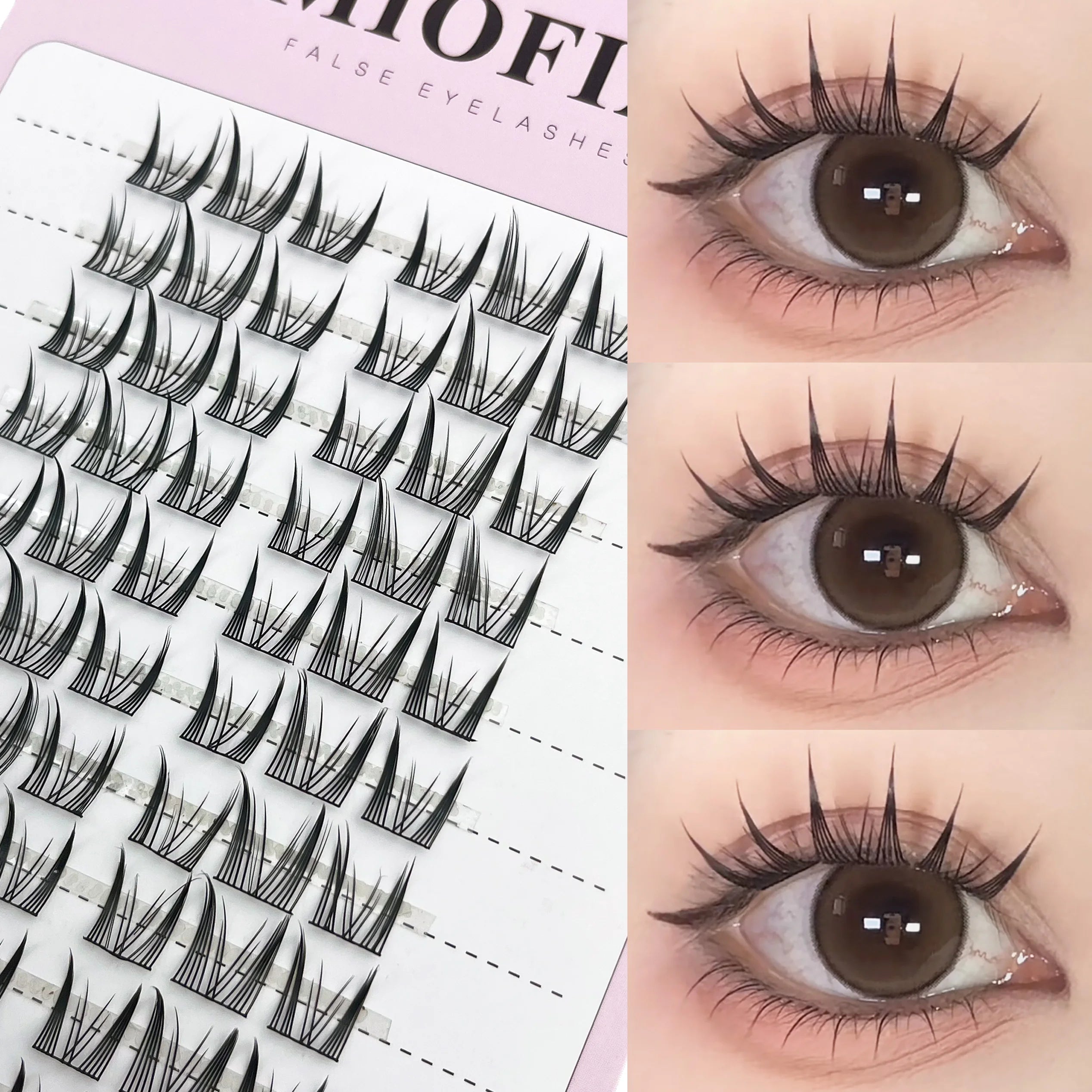 1 Box/120 Bunches segmented Fish Tail Eyelashes Individual Eyelash Cluster Natural Eyelash Extension False Lashes Makeup Tool
