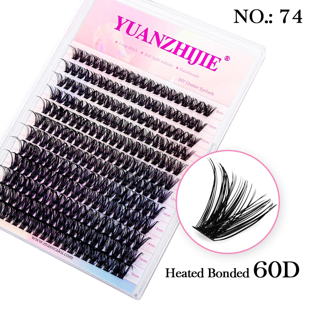 Mix Color 144 Russian Volume YUANZHIJIE False Eyelashes Natural Soft DIY Cluster Segment Lashes Cute Deer Rainbow Eyelashes