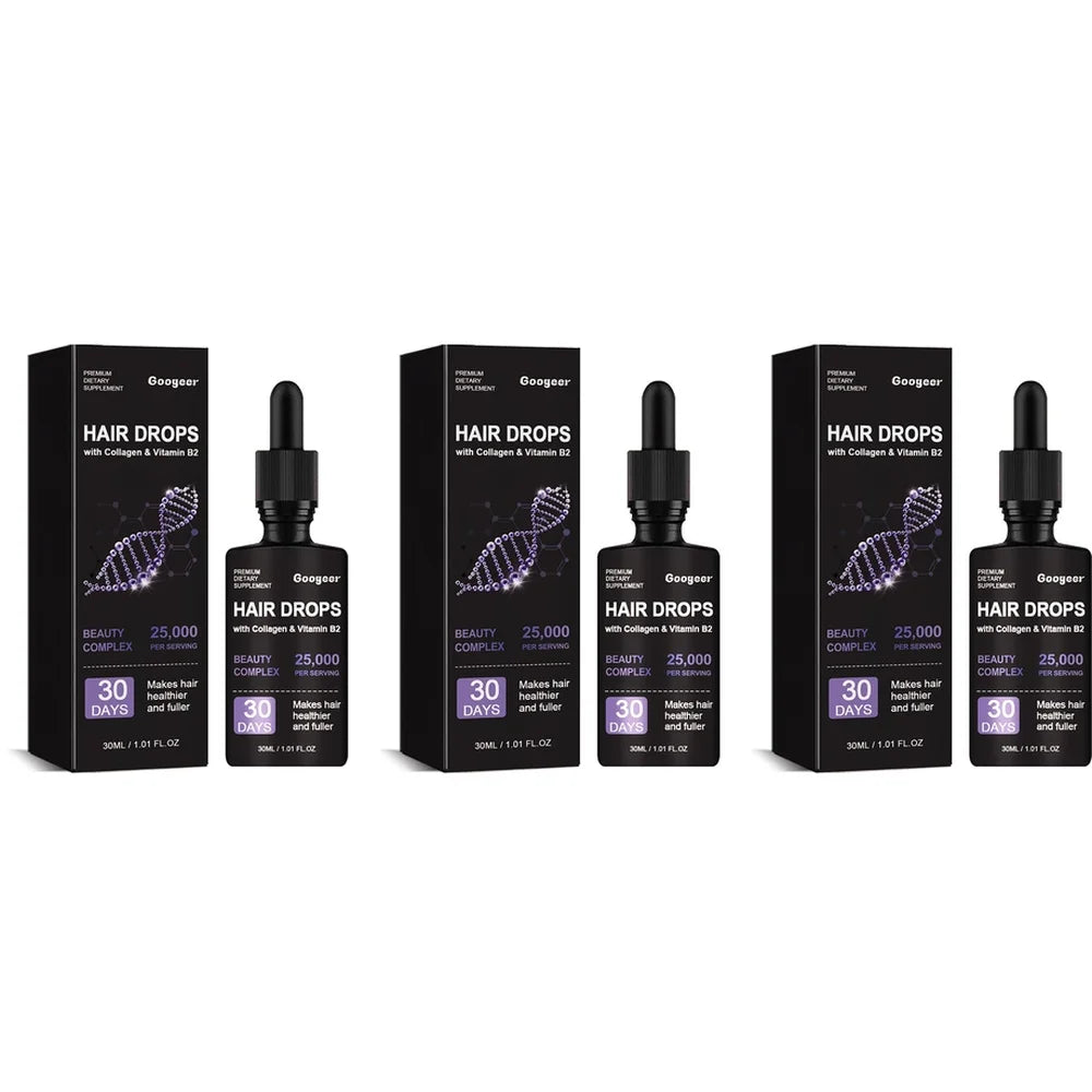 Googeer Collagen Hair Drops 30ML with Vitamin B2 for Stronger Fuller Hair Beauty Complex 30 Day Supply