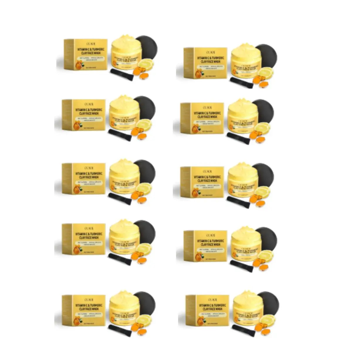 1/3/5PCS Turmeric VitaminC Clay Mask Deep Cleansing Facial Improves Dark Spots Hydrating Skin Care Tightens Skin Evens Skin Tone