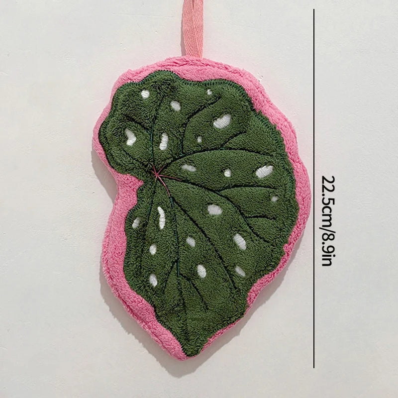 Leaf Hand Towel Bathroom Accessories Absorbent Kitchen Towel Soft Towel Hanging Towels Handkerchief Towels Home Wash Hand Towels
