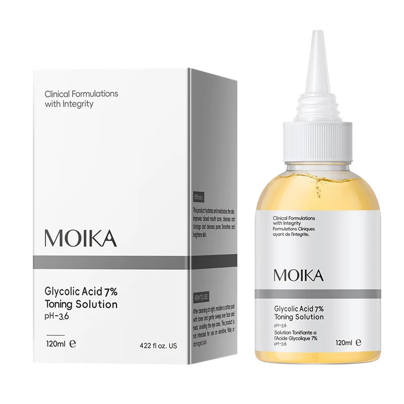 120ml Hydrating 7% Glycolic Acid Face Toner AHA Pore Minimizing Serum Facial Exfoliating Moisturizing Face Lotion