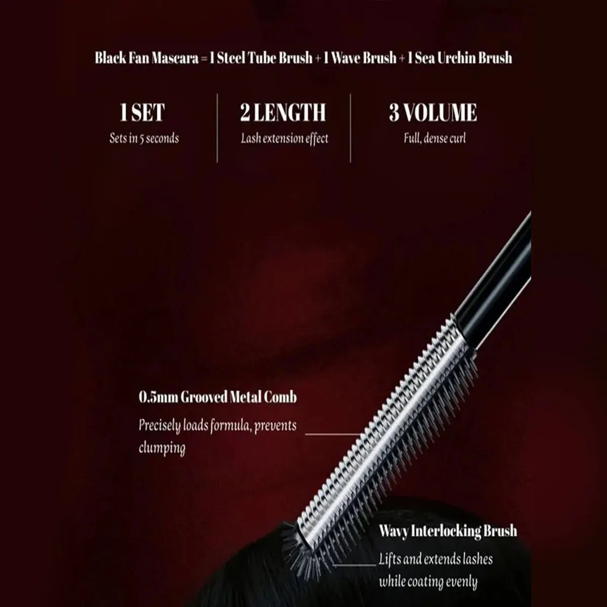 Little ONDINE BLACK WING MASCARA,Rich & Volumizing,Smooth Application,Fast-Drying Film,Separated & Defined,Long-Lasting Curl