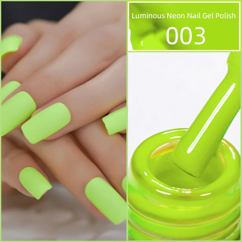 15ml Neon Luminous Gel Nail Gel Polish UV Soak off Lacquer Varnishes Summer Candy Hot Pink Green Yellow Nails Art