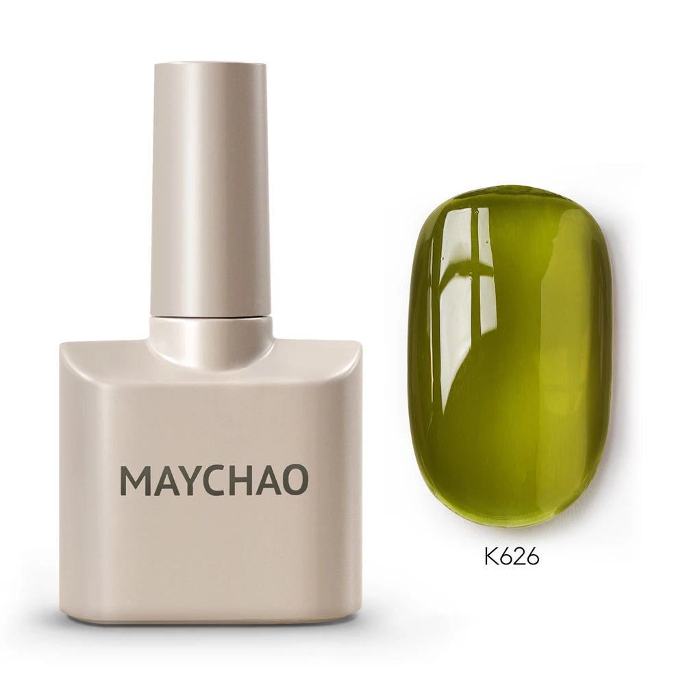 MAYCHAO Cherry Red Gel Nail Polish 12ml Glossy Semi Permanent Soak Off UV LED Frosted Gel Nails Base Painting Varnish