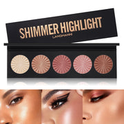 Highlighting and Contouring Palette 5 Colours All-in-One Makeup Palette Stereoscopic Natural Highlighting Makeup Palette