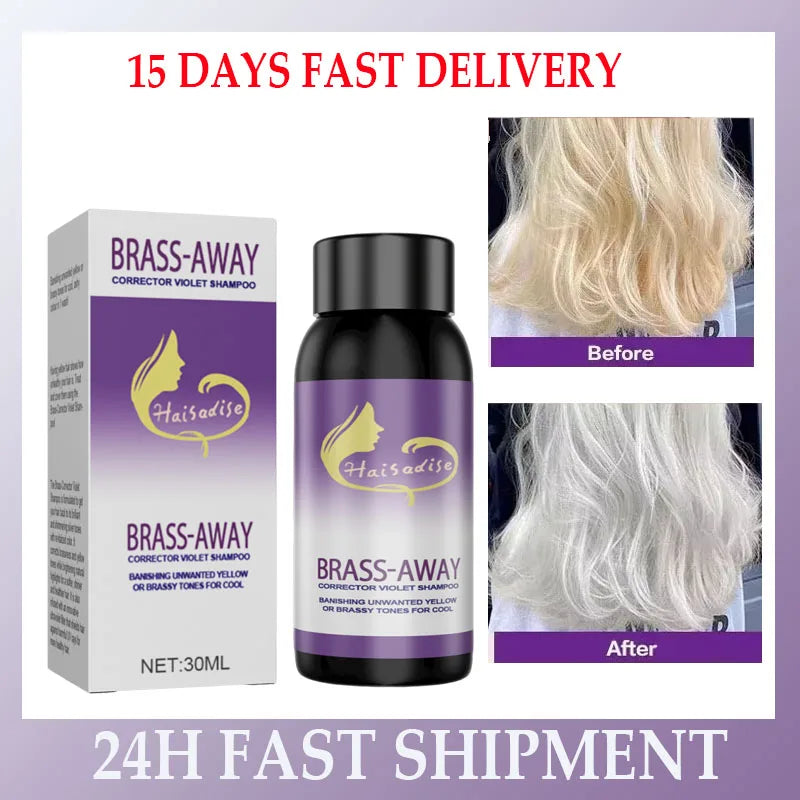 Gray Color Fixing Hair Dye Shampoo Cover Gray Hair Fade Yellow After Bleach Hair Shampoo Non-irritating Purple Shampoo Blonde