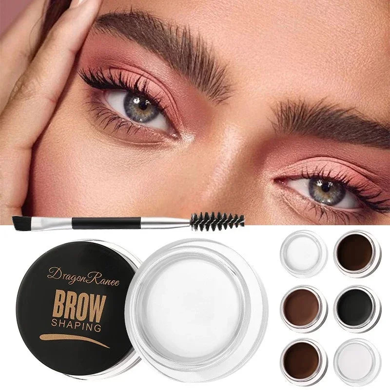 6 Color Wild Brow Styling Eyebrow Cream with Brush Long-lasting Color-resistant Eyebrow Gel Soap Wax White Eyebrow Cream