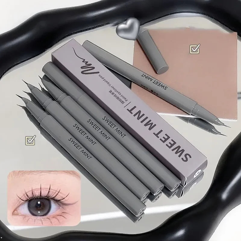 Ultra-fine Matte Liquid Eyeliner Pencil Waterproof Quick Drying Black Brown Lying Silkworm Lower Eyelash Eye Makeup Eyeliner 1pc