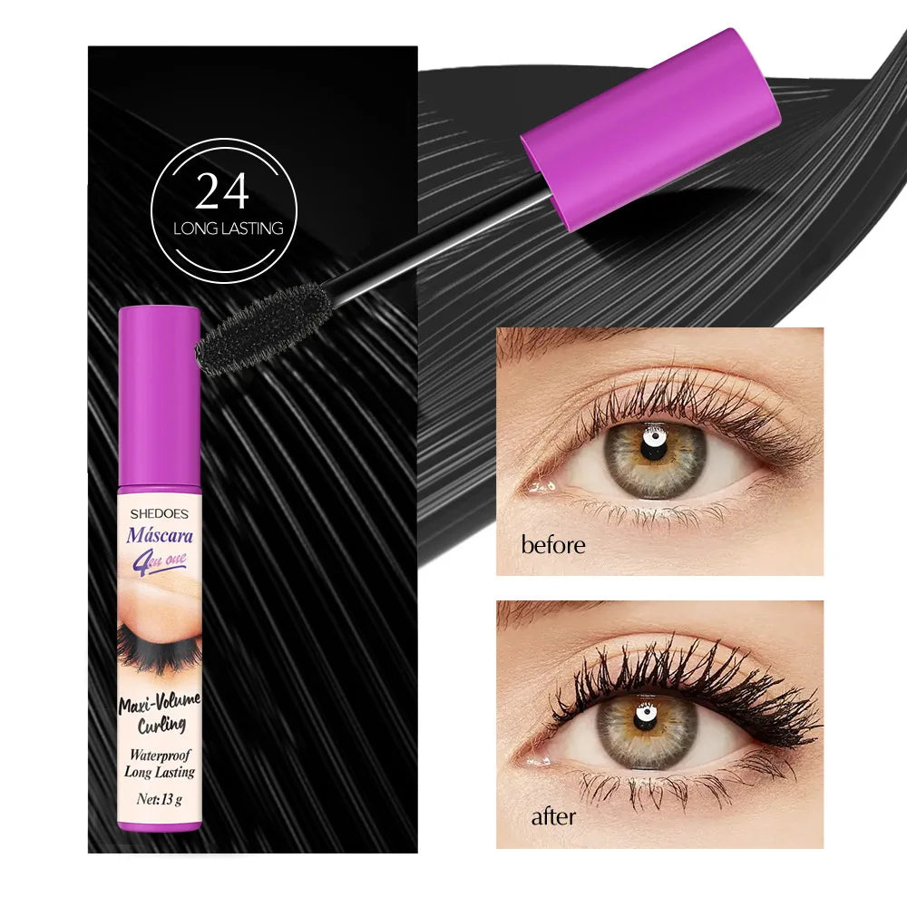 5D Waterproof Mascara Eyelashes Lengthening Long Lasting Silky Lash Black Eyelashes Extension Make Up Beauty Eye Korean Cosmetic