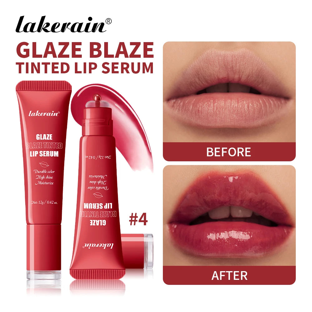 Lakerain Glaze Blaze Tinted Lip Serum Moisturizing Repairing Nourishing Lip Tint Glow Liquid Lip Gel Hydrating Lips Care Makeup