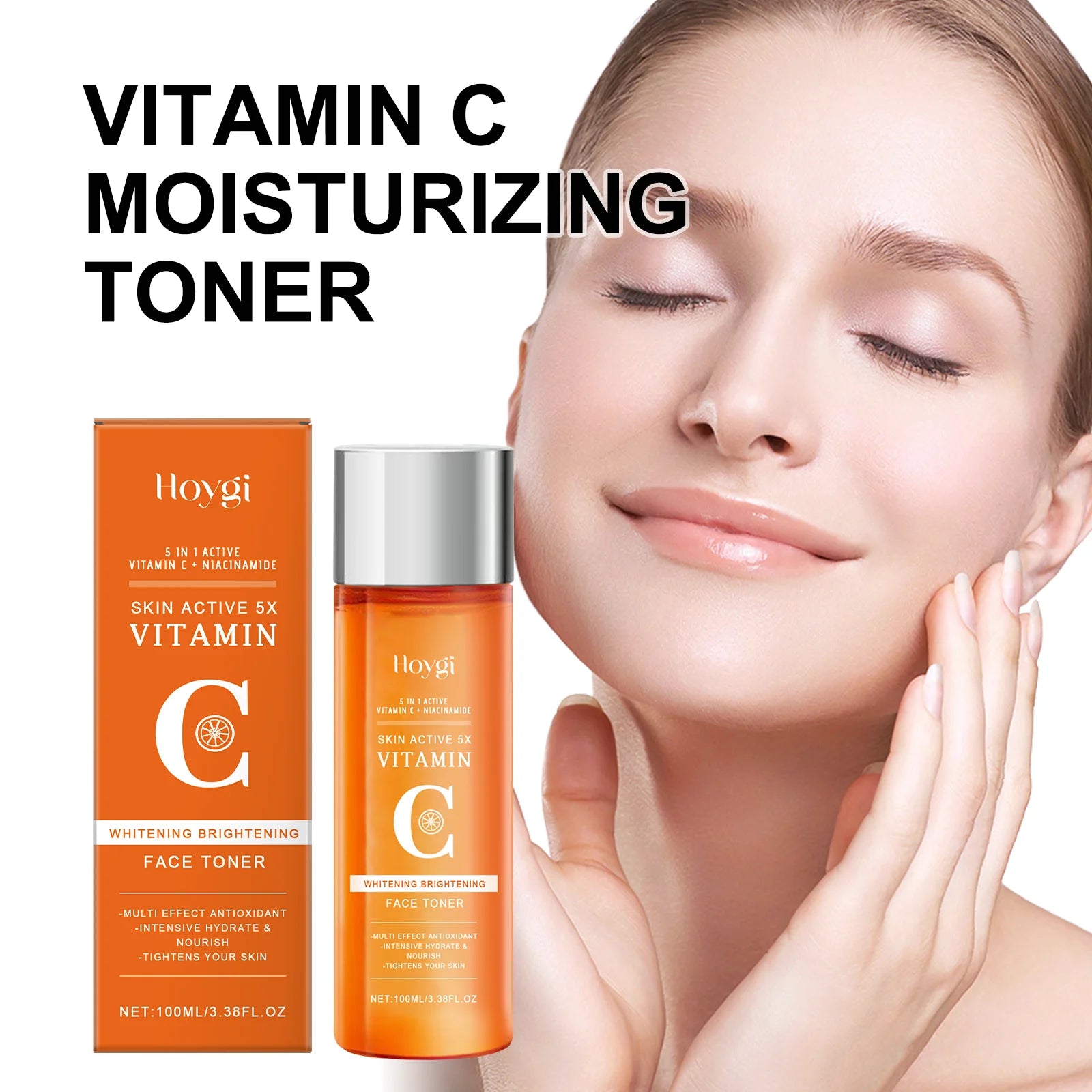 Vitamin C Brightening Toner for Face with Niacinamide Hydrating Facial Toner Dry Sensitive Skin Smooth Radiant Complexion 100ml