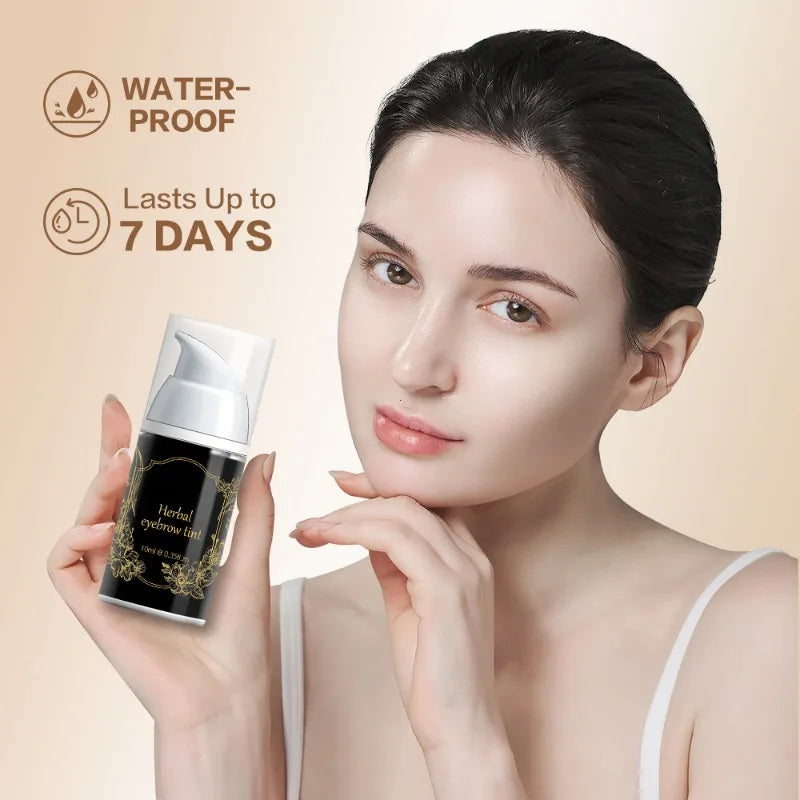 Waterproof Henna Brow Tint Kit Professional Salon Formula Long-Lasting Natural Eyebrow Dye Black&Brown Easy to Use at Home