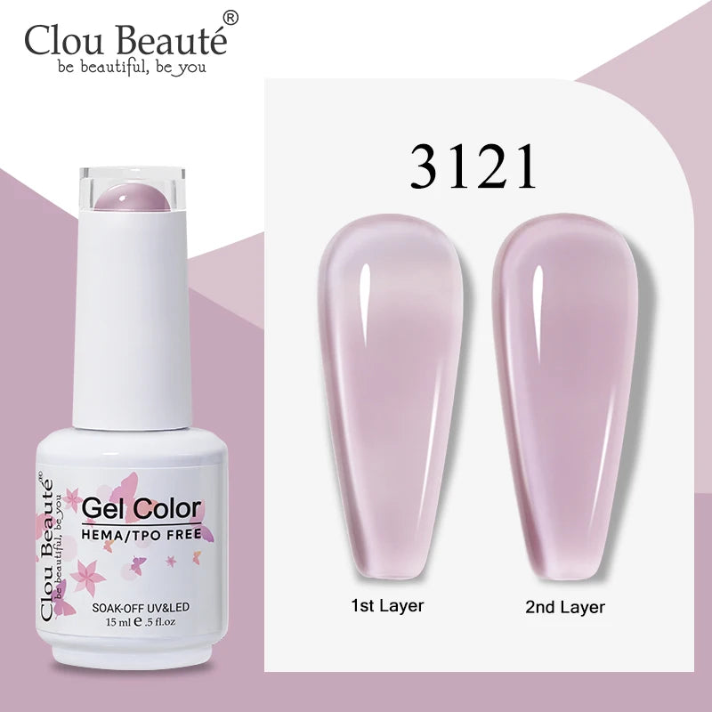 Clou Beaute Semi-transparent Jelly Color UV Gel Manicure Gel Nail Nail Supplies For Professionals Semi-permanent Varnish 15ml