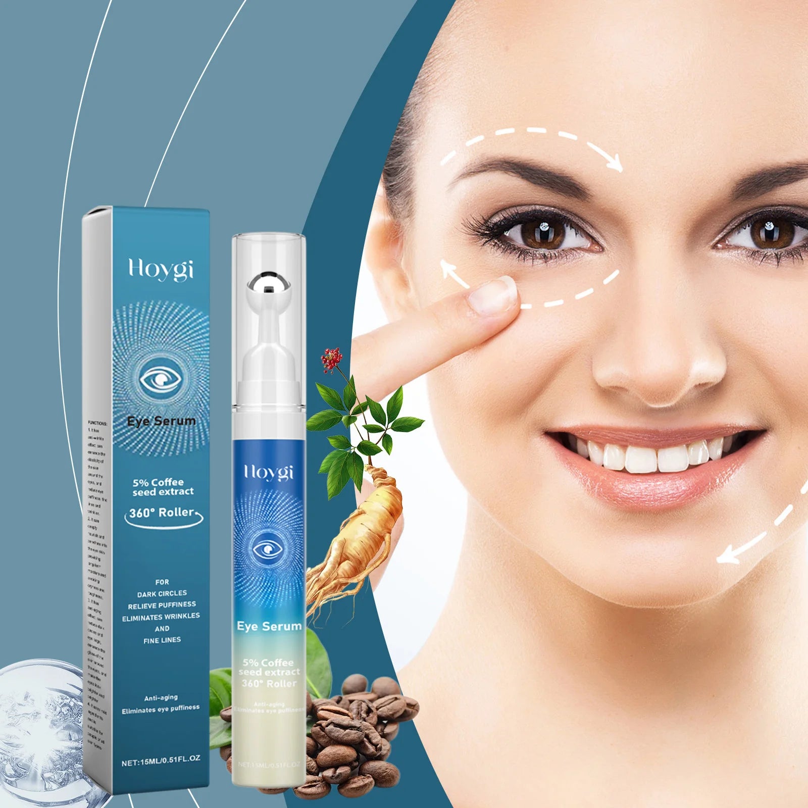 Massage Eye Serum For Both Men And Women To Remove Bags And Improve Puffiness Under Dark Circles Eye Cream