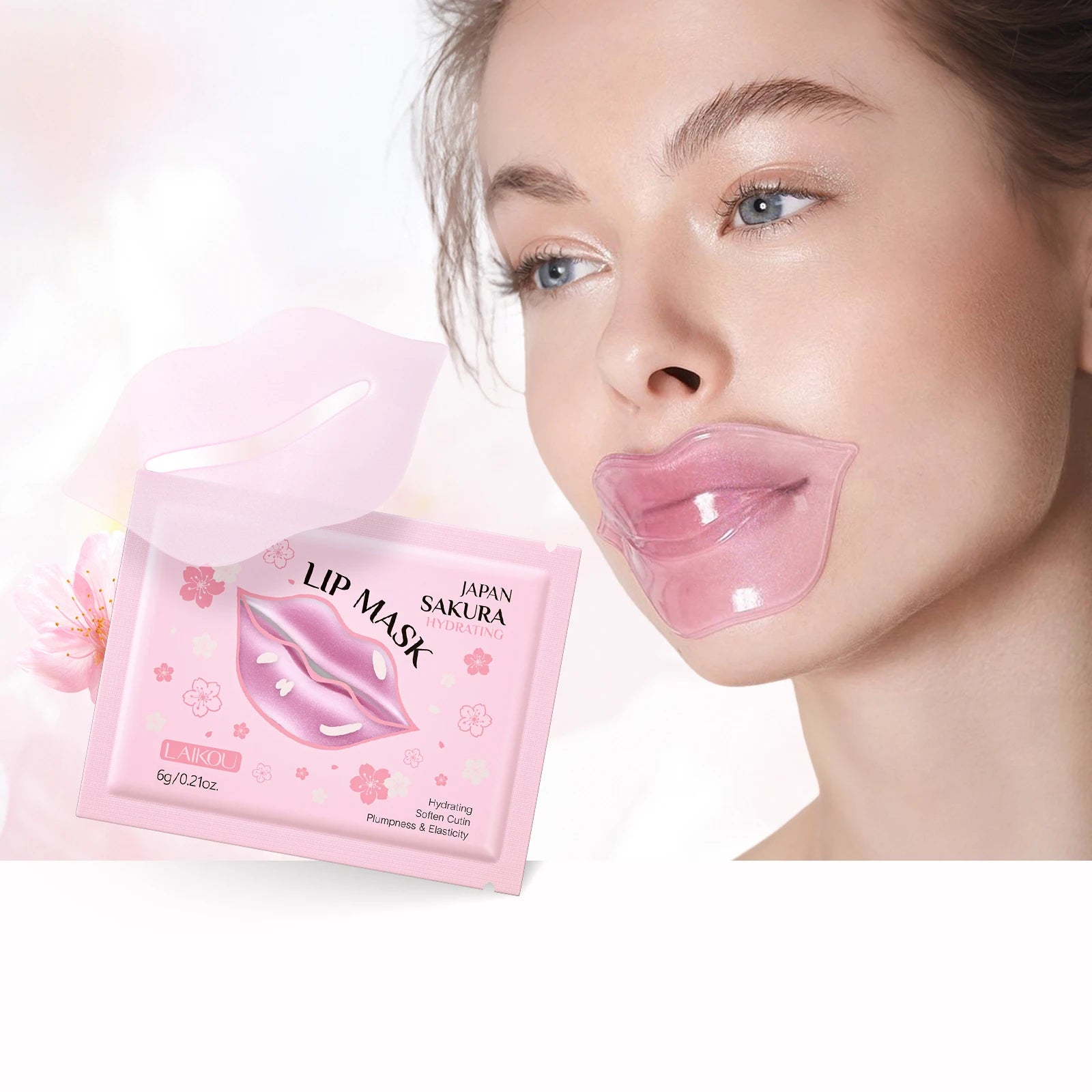 LAIKOU Sakura Lip Mask - Overnight Hydrating Lip Balm for Plump Lip Lines Beauty Care