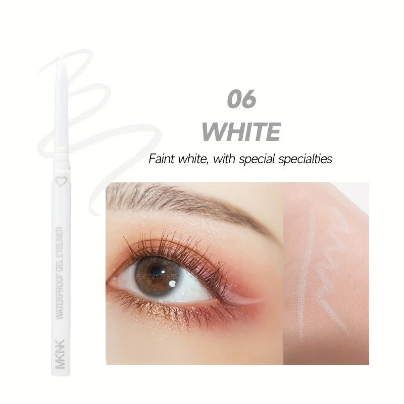 2 In 1 Eyeliner Lip Liner Gel Pencil Waterproof Long-lasting White Black Brown Easy Wear Eyeliner Makeup For Eyes 6 Colors Optio