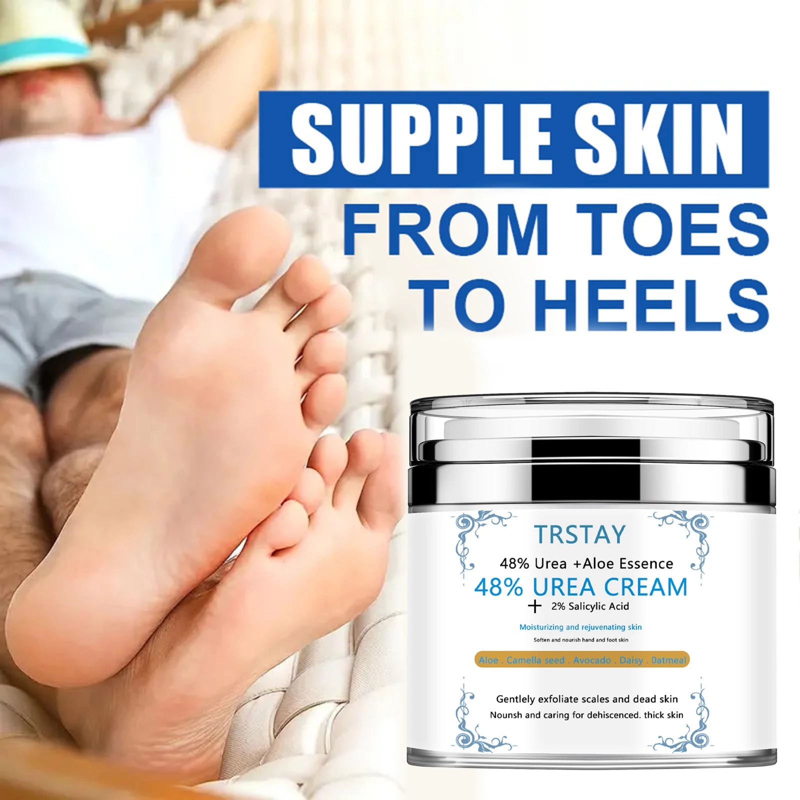 Urea Cream 45% Plus 2% Salicylic Acid, Callus Remover Foot Moisturizer Hand Foot Cream For Dry Cracked Feet from Toes to Heels E