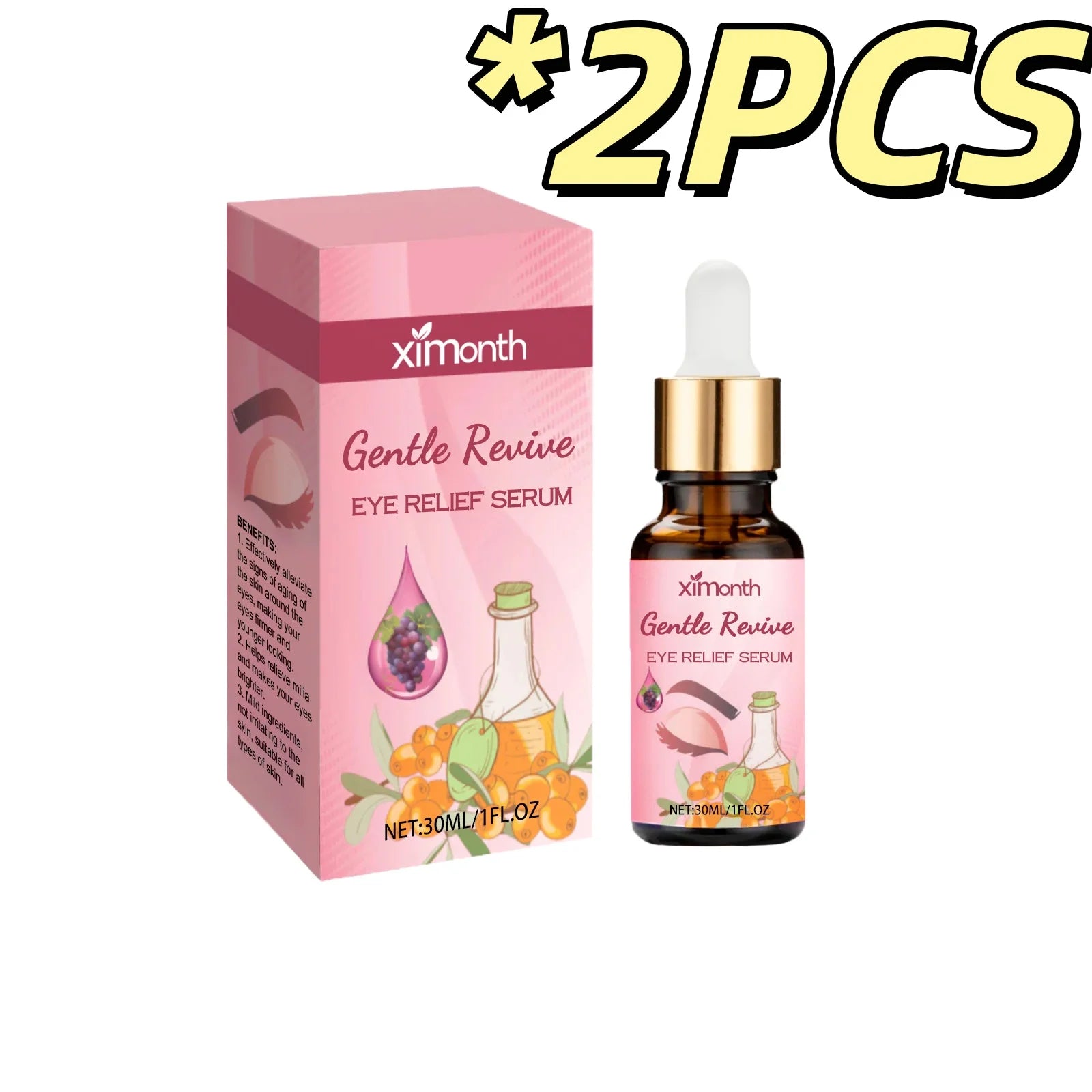 Ximonth Eye Relief Serum Relieve Skin Fatigue Firm Skin Prevent Milia Gentle Nourish Herbal Nursing Eye Soothing Essence Liquid