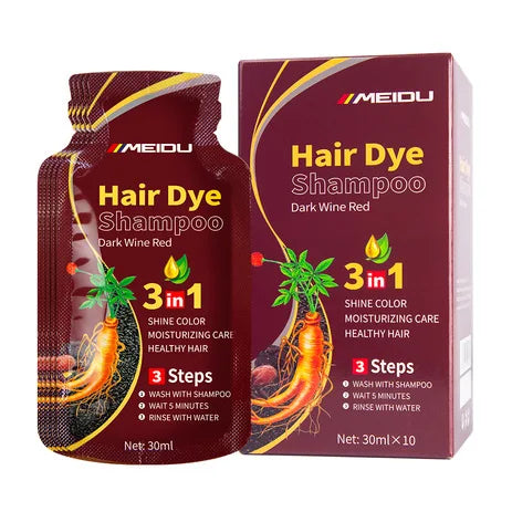 30mlx10pcs Natural Hair Dye Shampoo 3 IN 1 Quick Easy Covering White Grey Hair Cleaning Instant Coloring Nonirritating Hair Care
