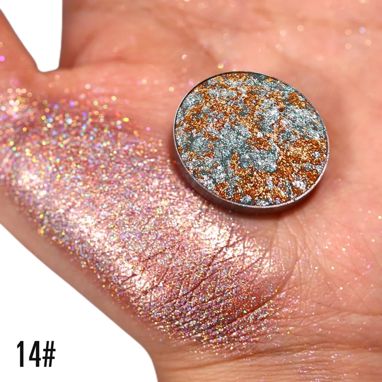 Weaving Chameleon Eyeshadow  Matte Powder Metallic Highgloss Glitter Highlight Longlasting Combined by Self Gift Disk