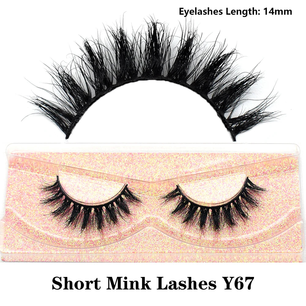 FOXESJI Real Mink Fluffy Short Eye Lashes Extension Wispy Soft Natural Short False Eyelashes Daily Wear Full Strip Lashes Makeup