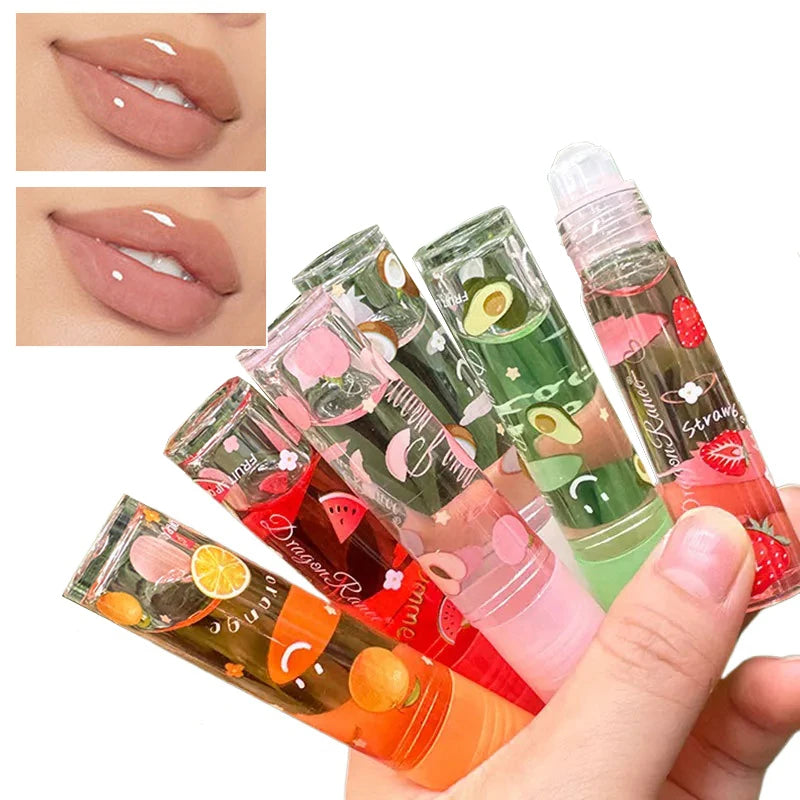 6 Color Plumping Clear Lip Oil Mirror Water Lip Gloss Lip Glaze Transparent Liquid Lipstick Moisturizing Fruit Lips Care Make Up