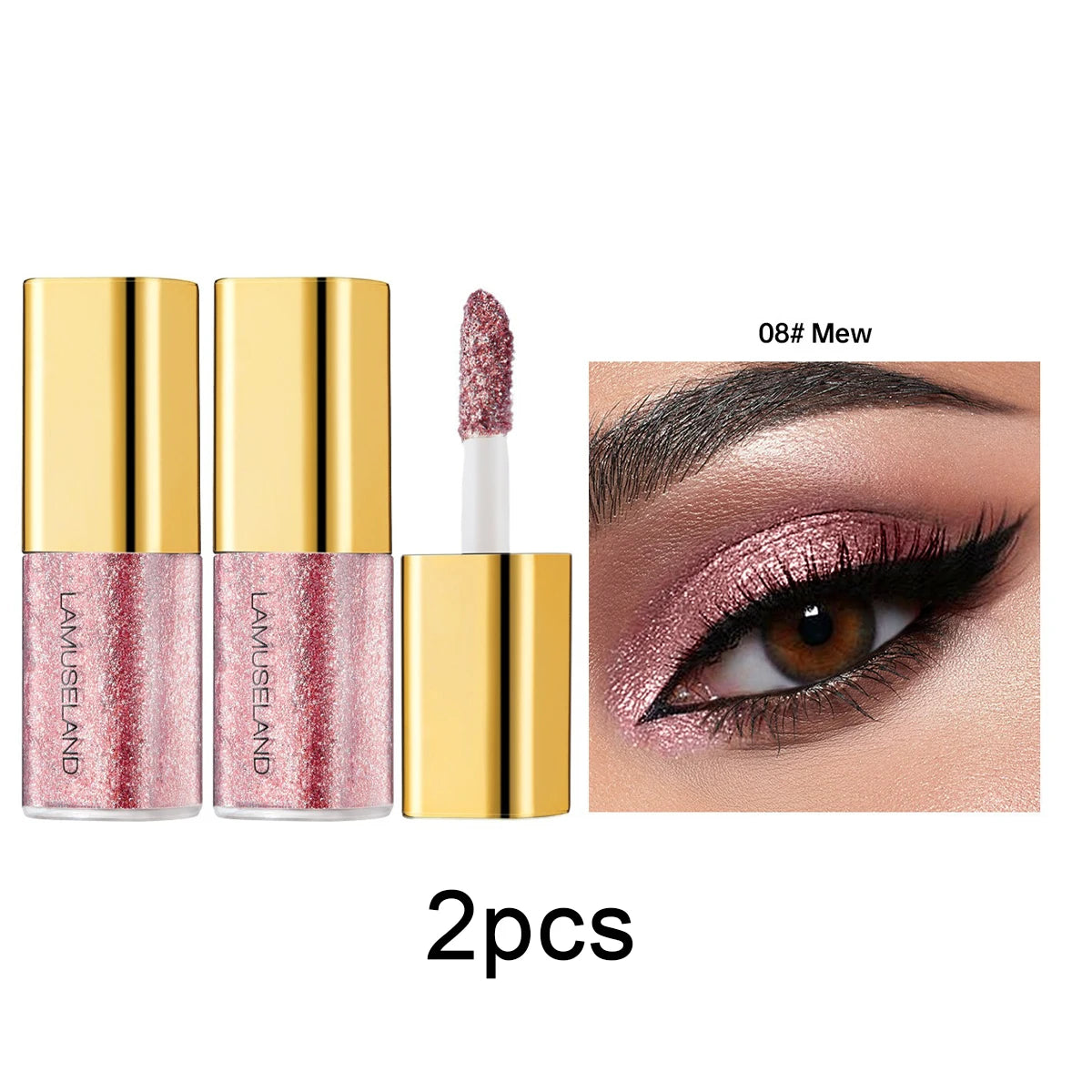 Pearly Liquid Eyeshadow Makeup Waterproof Shimmer Glitter Eye Shadow Highlighter Lasting Eye Tint for Daily Natural Smokey Look