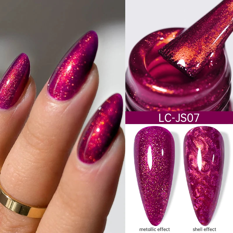 LILYCUTE 7ML Auroras Glitter Thermal Gel Nail Polish Temperature Color Changing Semi Permanent Soak Off Nail Art UV Gel Varnish