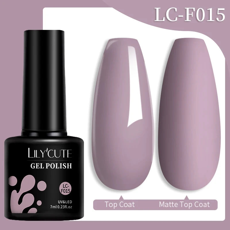 LILYCUTE 7ML Jelly Amber Gel Nail Polish Brown Crystal Translucent Dull Color Nail Art Gel Semi Permanent UV Gel Polish Varnish