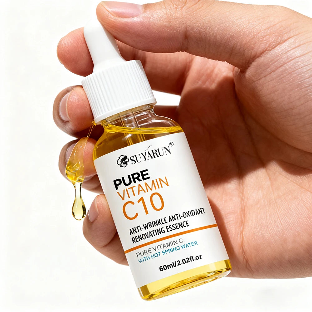 SUYARUN 10% Vitamin C Serum for Face - Brightening Anti-Aging Treatment, Dark Spot Corrector with Hyaluronic Acid & Vitamin E.