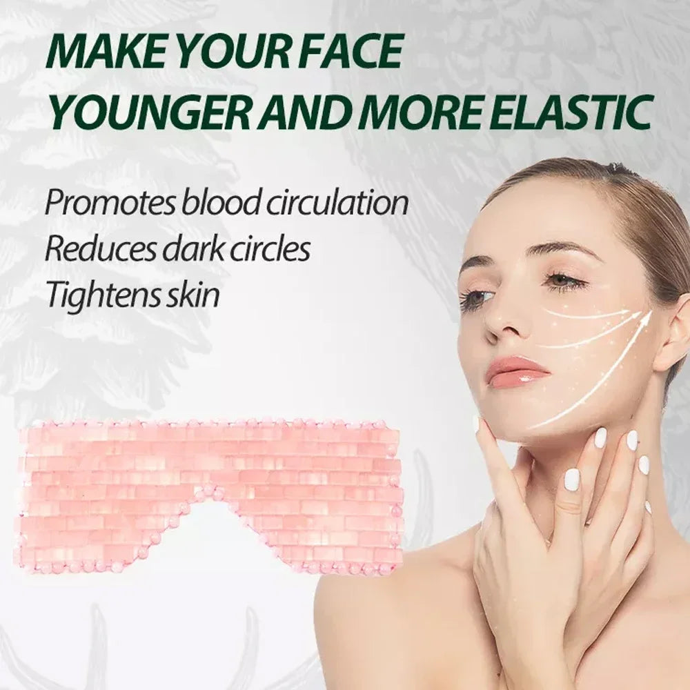 Natural Rose Quartz Eye Mask Massager Jade Relax Sleep Massage Tools Care Stone Face Cooling Sleep Mask