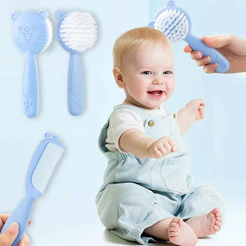 2pcs Set Baby Care Comb Anti-scratch Boy Girl Hairbrush Kids Combs Newborn Hair Brush Infant Comb Head Massager