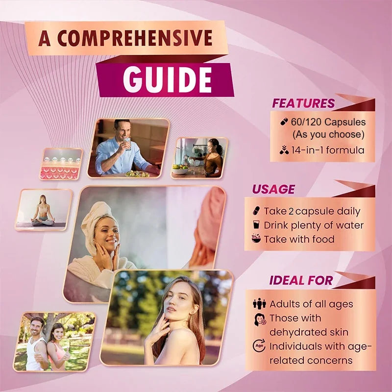 Organic Collagen Capsules Biotin Keratin Skin Care Product Booster-Skin Nail,Hair Care,Anti Aging,Whiteningand Joint Supplement