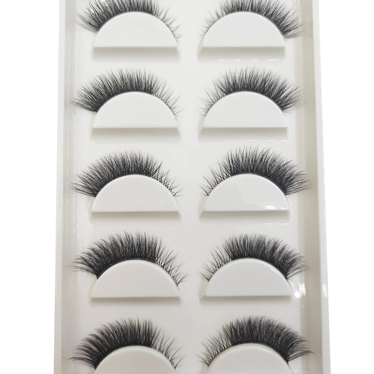 Transparent 3D Mink Eyelashes, Natural Clear False Eye Lashes, Soft Invisible Eyelash, Wispy Makeup Faux Cils, H13 X08, 5 Pairs