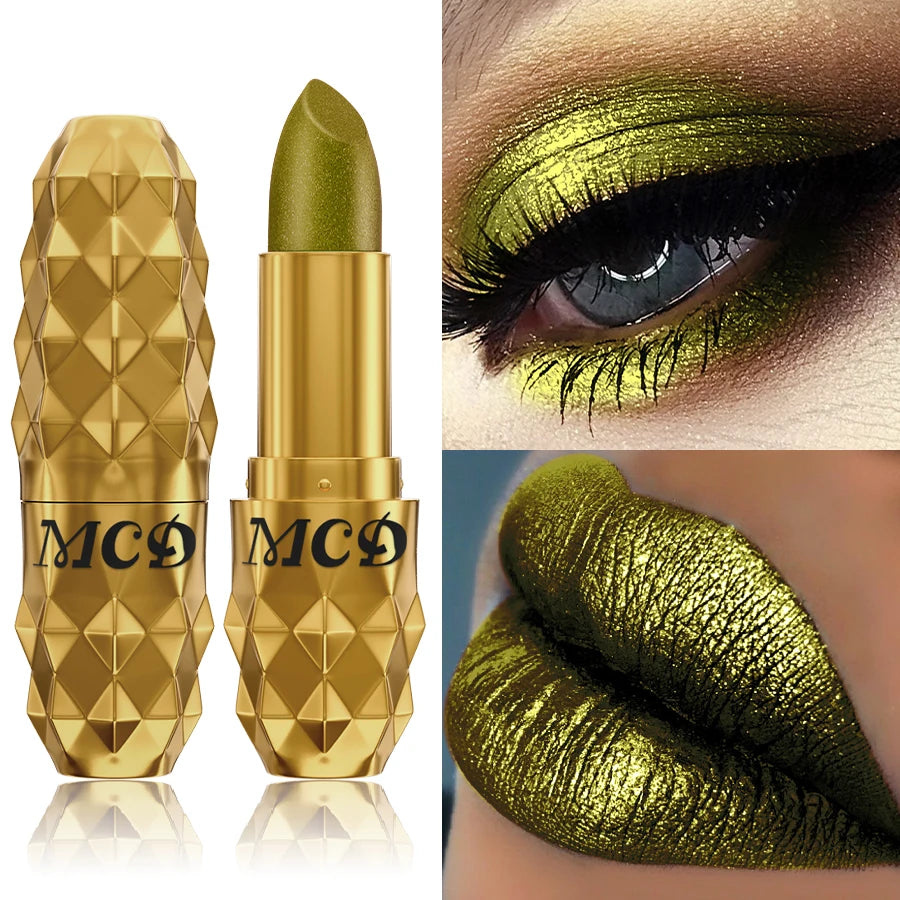 Smoky Green Lipstick Pen Waterproof Glitter Shimmer for Lip Korean Makeup Gifts Cosmetics Lip Tint for Women Lip Glaze Beauty