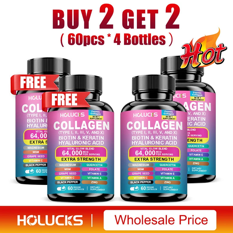 Organic Collagen Capsules Biotin Keratin Skin Care Product Booster-Skin Nail,Hair Care,Anti Aging,Whiteningand Joint Supplement