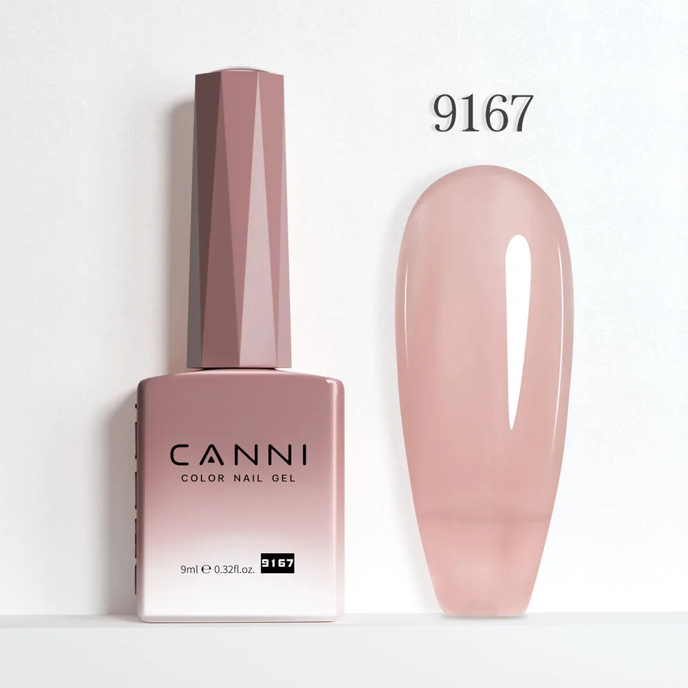 Canni Nail Gel Polish Jelly Nude Color HEMA FREE TPO FREE 9ml Transparent Semi Permanent Natural Nude French Nail Gel Lacquer