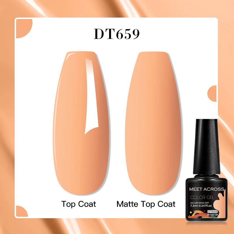 MEET ACROSS 7ml Red Blue Green Metallic Gel Nail Polish Super Bright Mirror Effect Semi Permanent LED UV Gel Nail Art Varnish