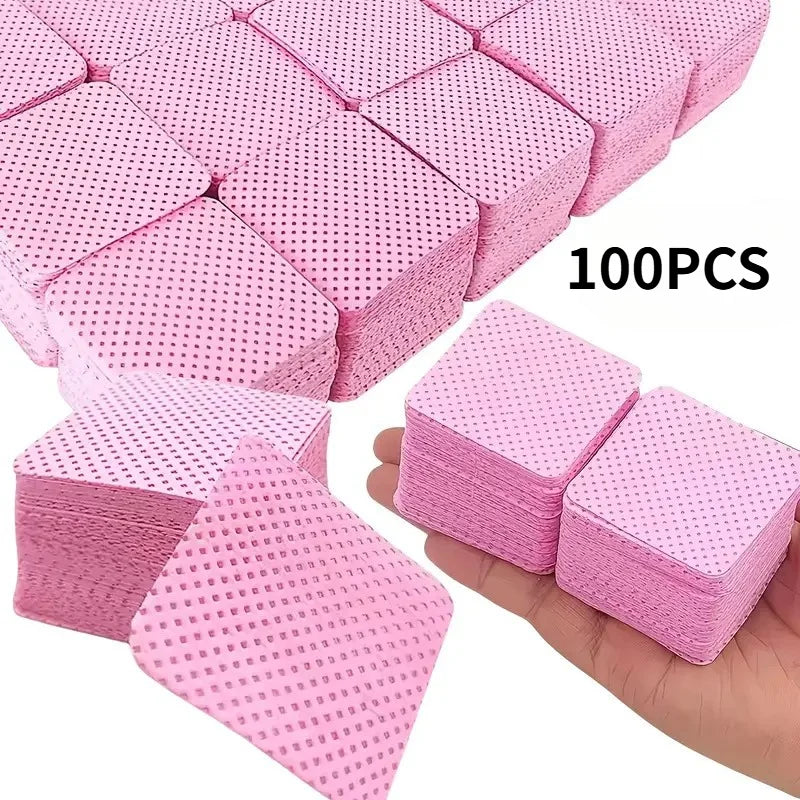 Lint Free Nail Wipes for Gel Polish Removal 600 Count Premium Pink Nail Polish Remover Pads No Lint No Residue Wipes for Acrylic Nails Gel Nails Nail Glue Clean Up and Eyelash Extension Application Toallitas Para U?as