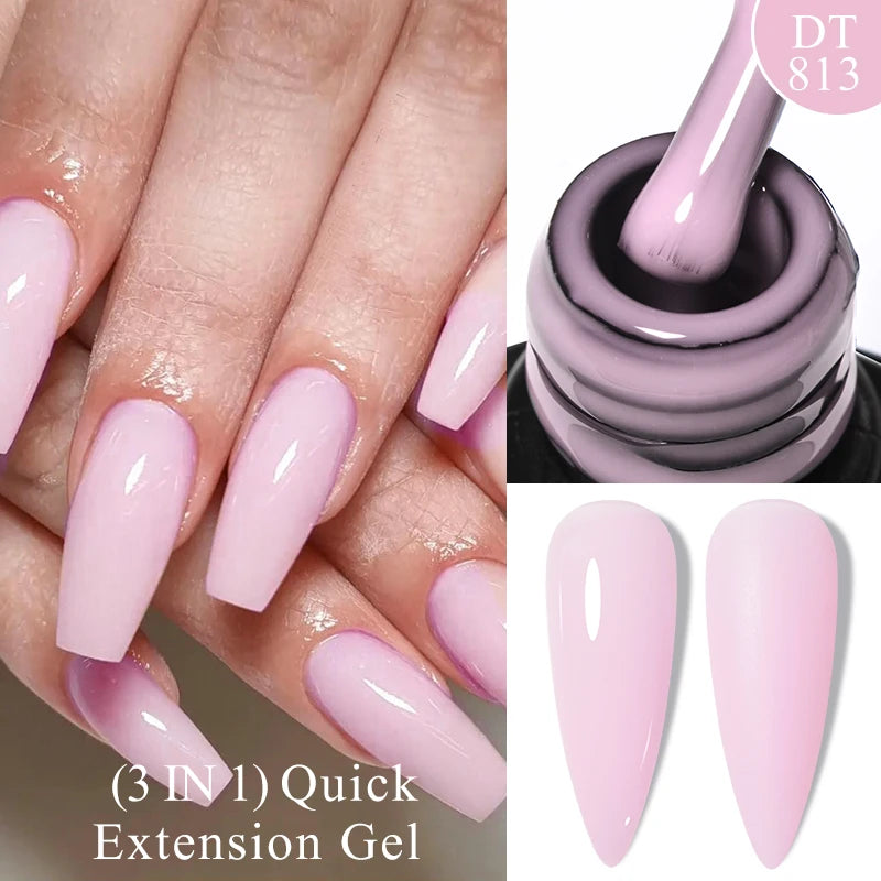 MEET ACROSS 7ml Dark Color Glitter Top Coat Gel For Nails Brocade Powder 2 In 1 Chameleon Nail Art Gel Varnish Manicure