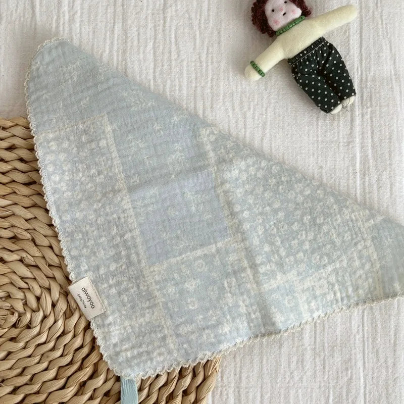 Korean Baby Wiping Face Towel Pure Cotton Floral Yarn Square Saliva Towels Infant Soft Handkerchief Newborn Kids Hand Washcloth