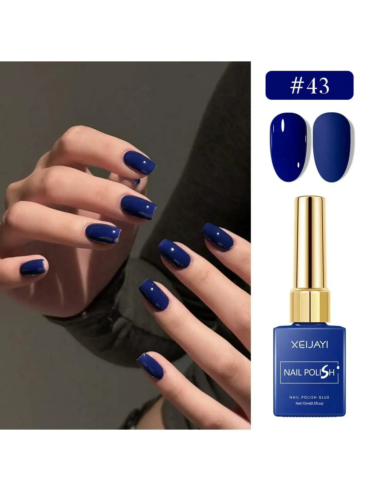 6Colors 15ml Blue Gel Nail Polish Series Starter Pure Soak Off No Wipe Nail Gel Polish Suitable For All Seasons
