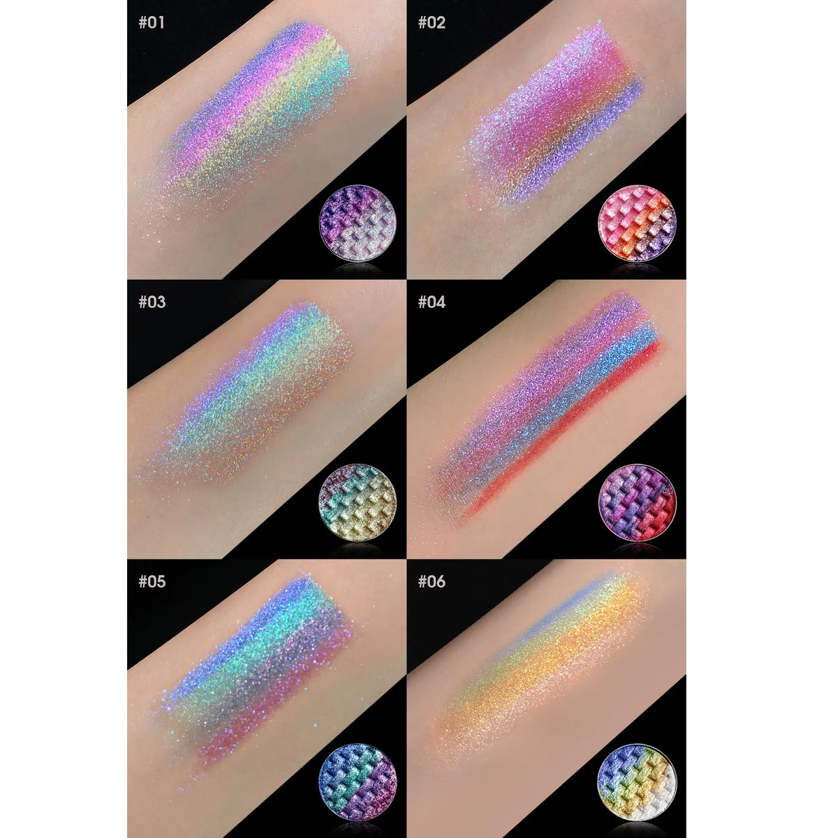 Weaving Chameleon Eyeshadow  Matte Powder Metallic Highgloss Glitter Highlight Longlasting Combined by Self Gift Disk