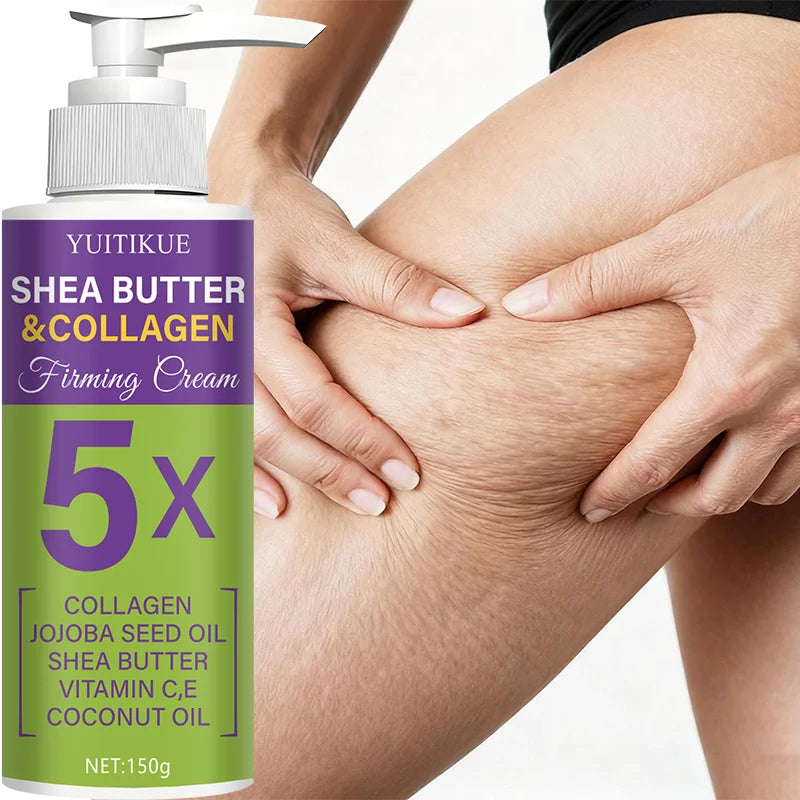 YUITIKUE Shea Butter & Collagen Firming Cream 5X with Collagen, Jojoba Seed Oil, Shea Butter, Vitamins C & E, Coconut Oil