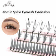 GLAMLASH Comic Spire Eyelash Extension Natural Comango Manga False Eyelashes Premade Fans Feather Anime Lashes Makeup Tools