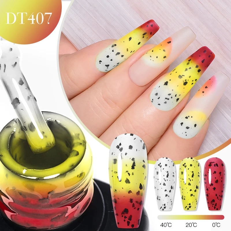 MEET ACROSS 7ml 36Colors Glitter Thermal Gel Nail Polish 3 Colors Changing Soak Off Gel Winter Semi Permanant Nail Art Varnish