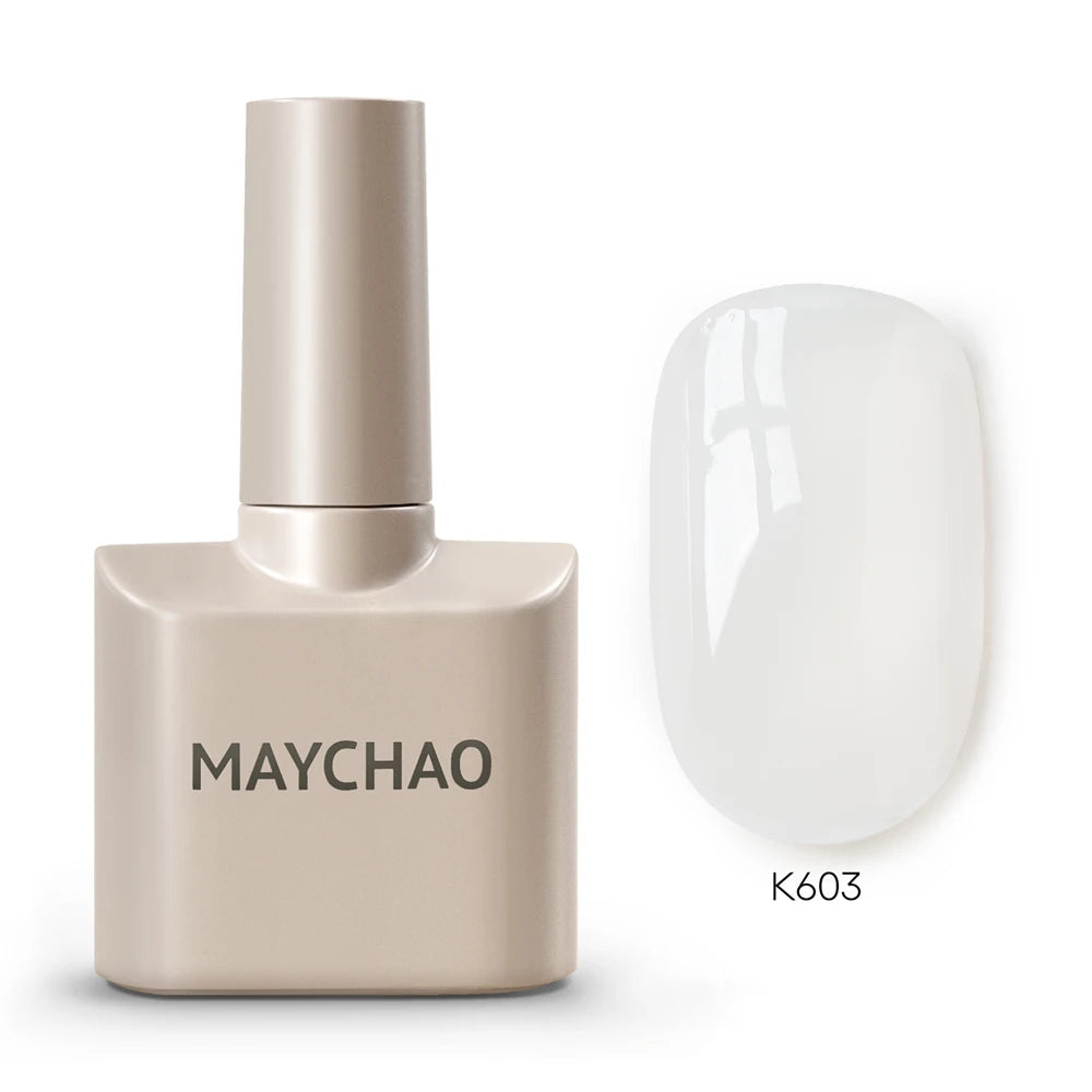 MAYCHAO Cherry Red Gel Nail Polish 12ml Glossy Semi Permanent Soak Off UV LED Frosted Gel Nails Base Painting Varnish