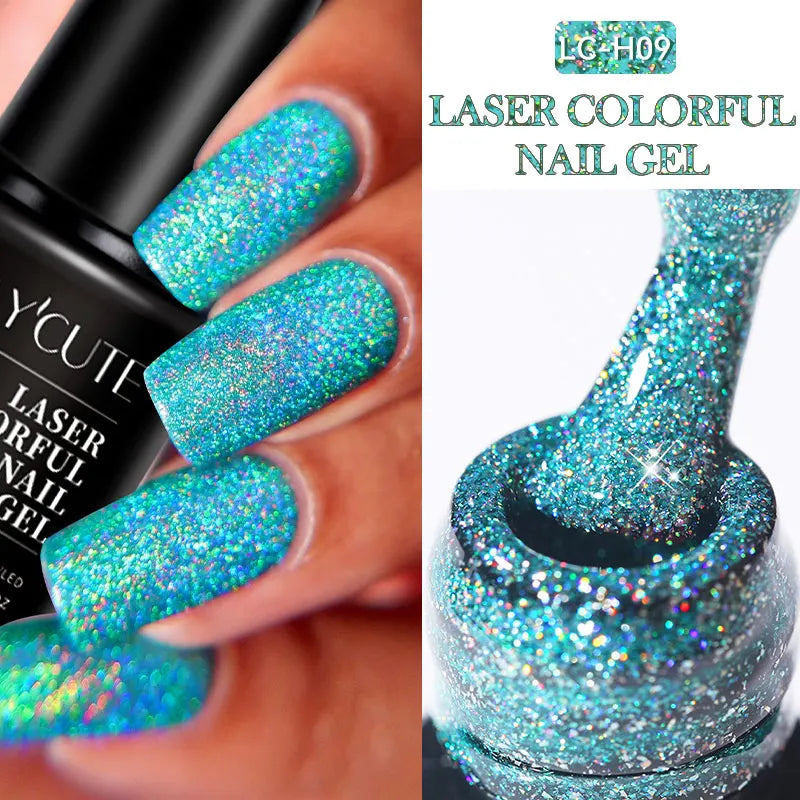 LILYCUTE 7ML Ocean Blue Cat Magnetic Gel Nail Polish Sparkling Glimmer Gel Polish Semi Permanent UV Magnet Gel Varnish Nail Art
